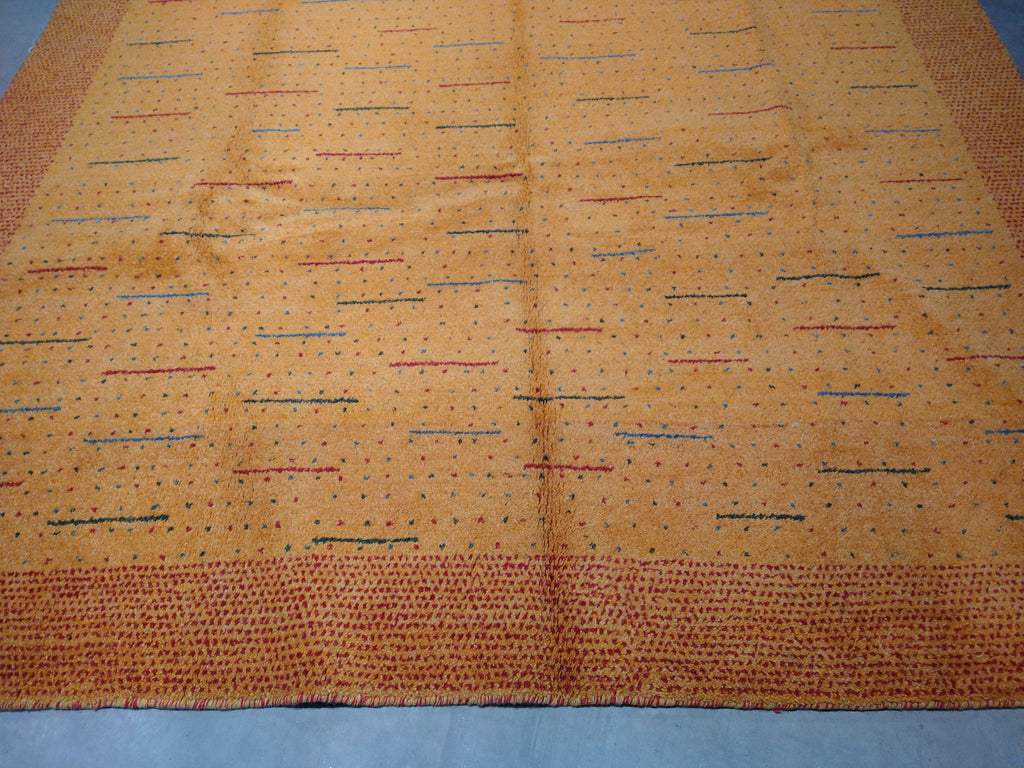 9.10 x 6.7 Modern handmade India Rug GOLD #F-5617