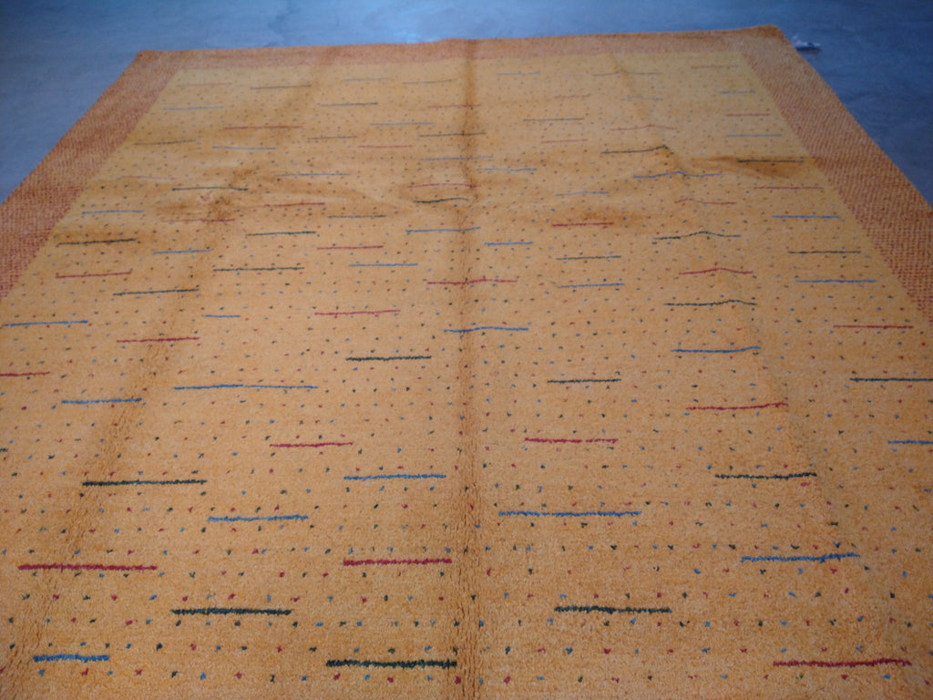 9.10 x 6.7 Modern handmade India Rug GOLD #F-5617