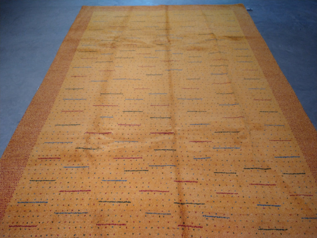 9.10 x 6.7 Modern handmade India Rug GOLD #F-5617