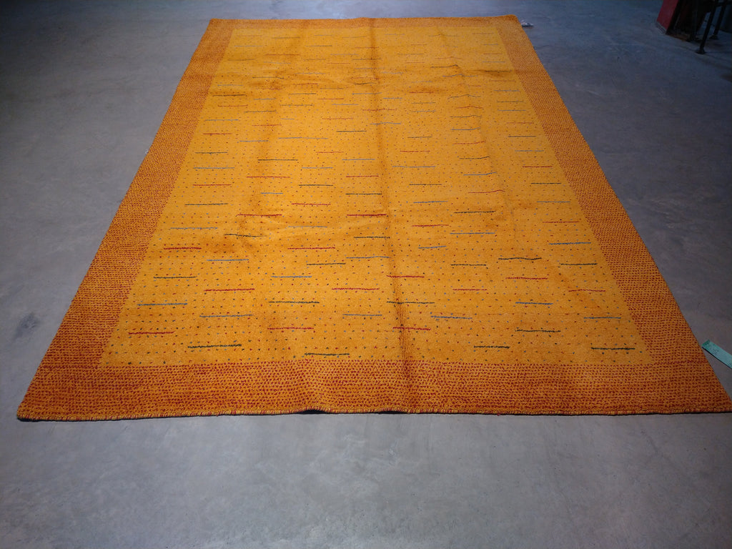 9.10 x 6.7 Modern handmade India Rug GOLD #F-5617