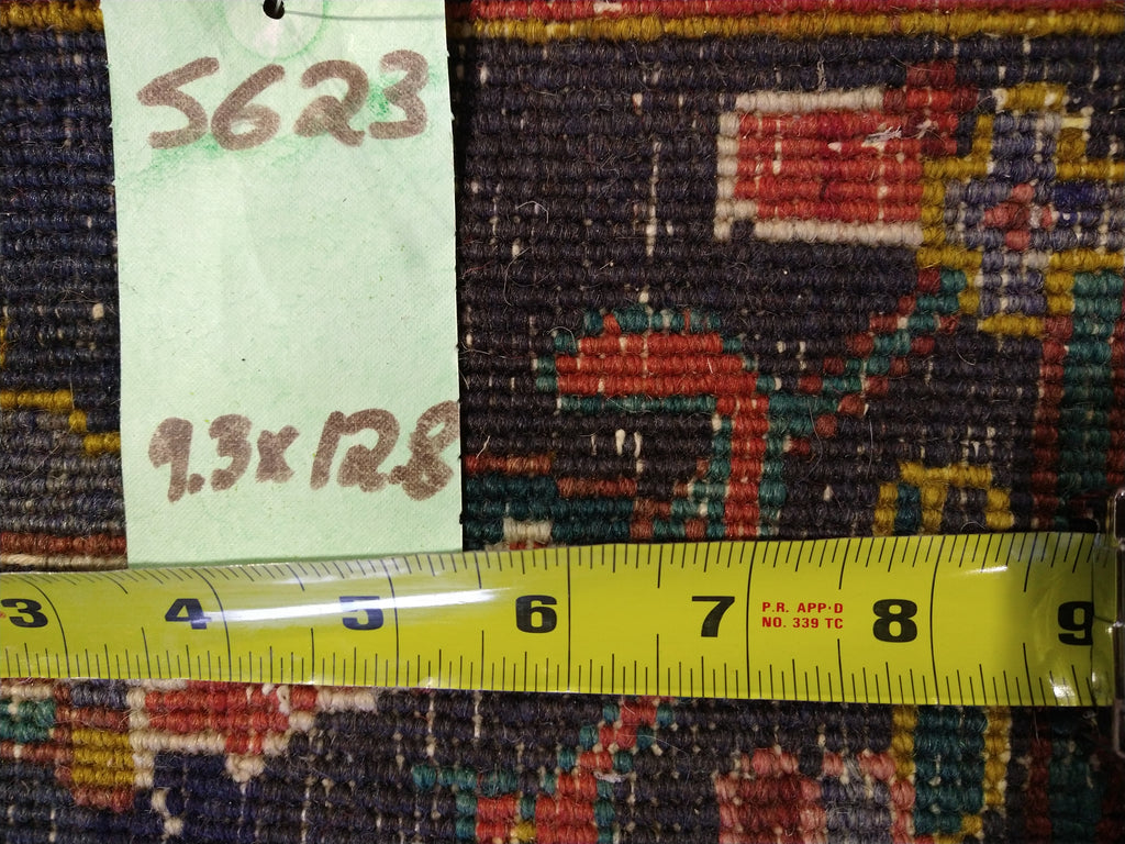 9.3 x 12.8 OLD Persian Heriz Rug #F-5623 ANTIQUE