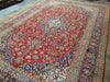 Load image into Gallery viewer, 9.6 x 13.10 Persian Red Blue Traditional Kashan Rug Semi-Antique #F-5625