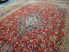 Load image into Gallery viewer, 9.6 x 13.10 Persian Red Blue Traditional Kashan Rug Semi-Antique #F-5625