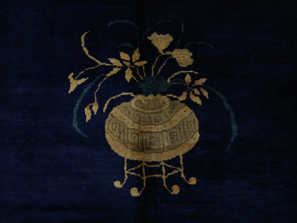 9.2 x 11.5 CHINA ART DECO RUG 1930's Blue #F-5633