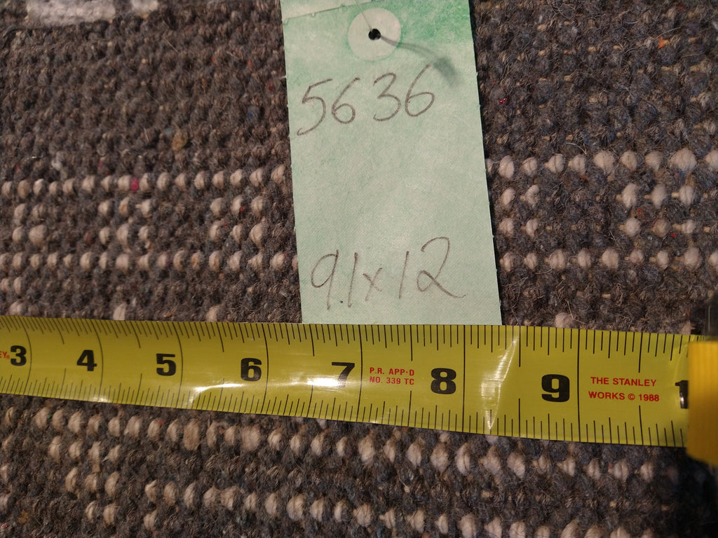 9.1 x 12 Hand-knotted Contemporary Area Gray rug #F-5636