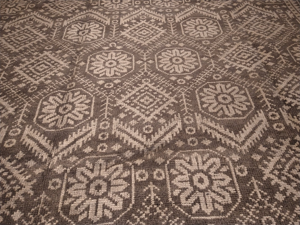 9.1 x 12 Hand-knotted Contemporary Area Gray rug #F-5636