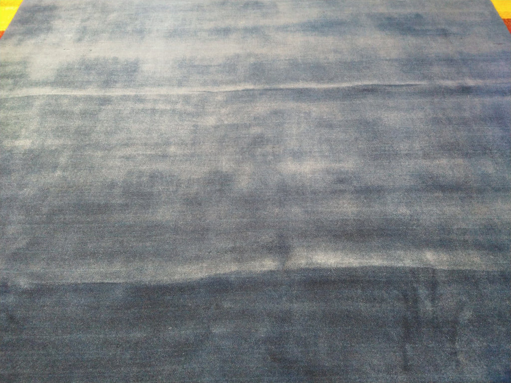 8.3 x 9.10 Gabbeh Area Rug Royal Blue Handmade in India HAPPY CARPET #F-5644