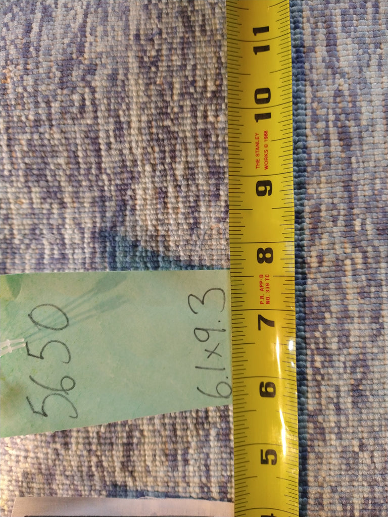 6.1 x 9.3 LIGHT BLUE MODERN AREA RUG Handmade in India #F-5650