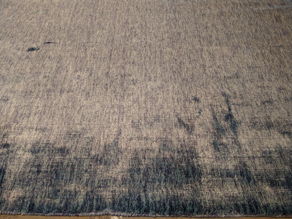 6.1 x 9.3 LIGHT BLUE MODERN AREA RUG Handmade in India #F-5650