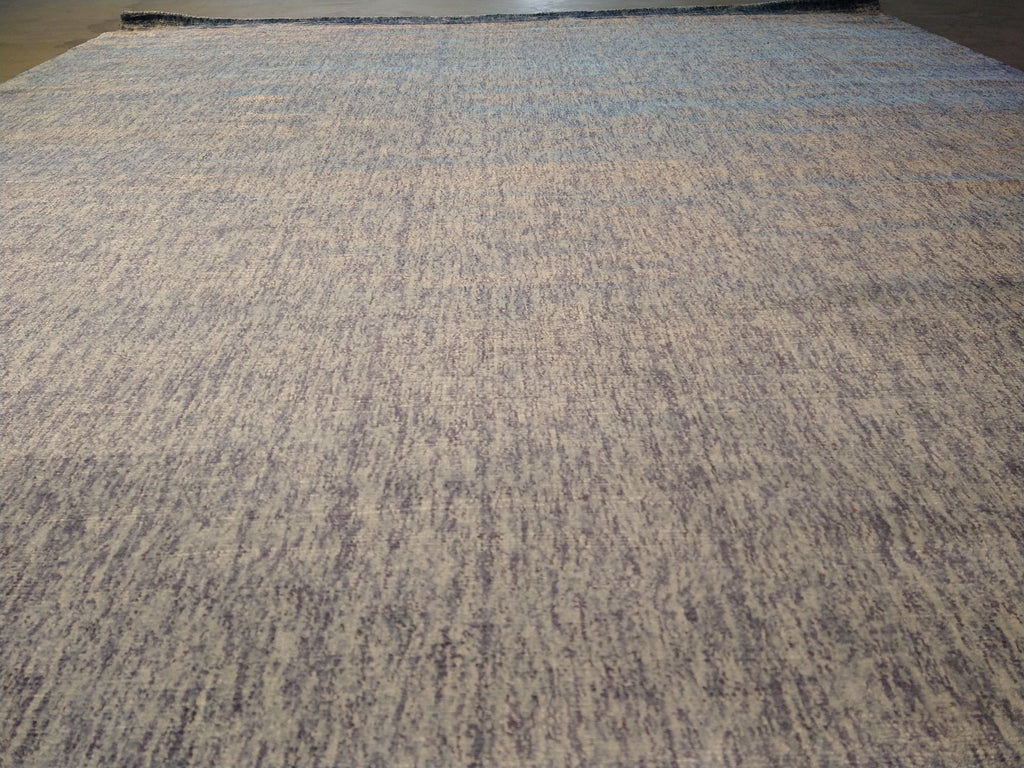 6.1 x 9.3 LIGHT BLUE MODERN AREA RUG Handmade in India #F-5650