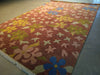 Load image into Gallery viewer, 6 x 9 Wool and Silk Modern rug Hand-knotted in India CORAL COLORFUL #F-5652