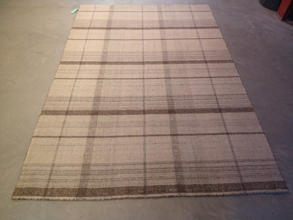 5.6 x 8 Natural Handmade Flat weave Kilim double sided handmade #F-5653