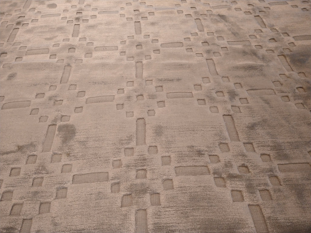 7.11 x 10.3 GRAY CONTEMPORARY Bamboo Silk Handmade in India #F-5655