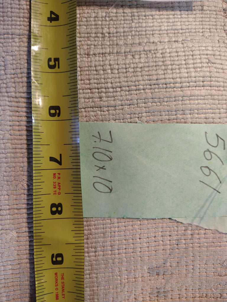 7.10 x 10 Modern Solid Gray Bamboo Silk handmade Rug CONTEMPORARY CARPET #F-5661