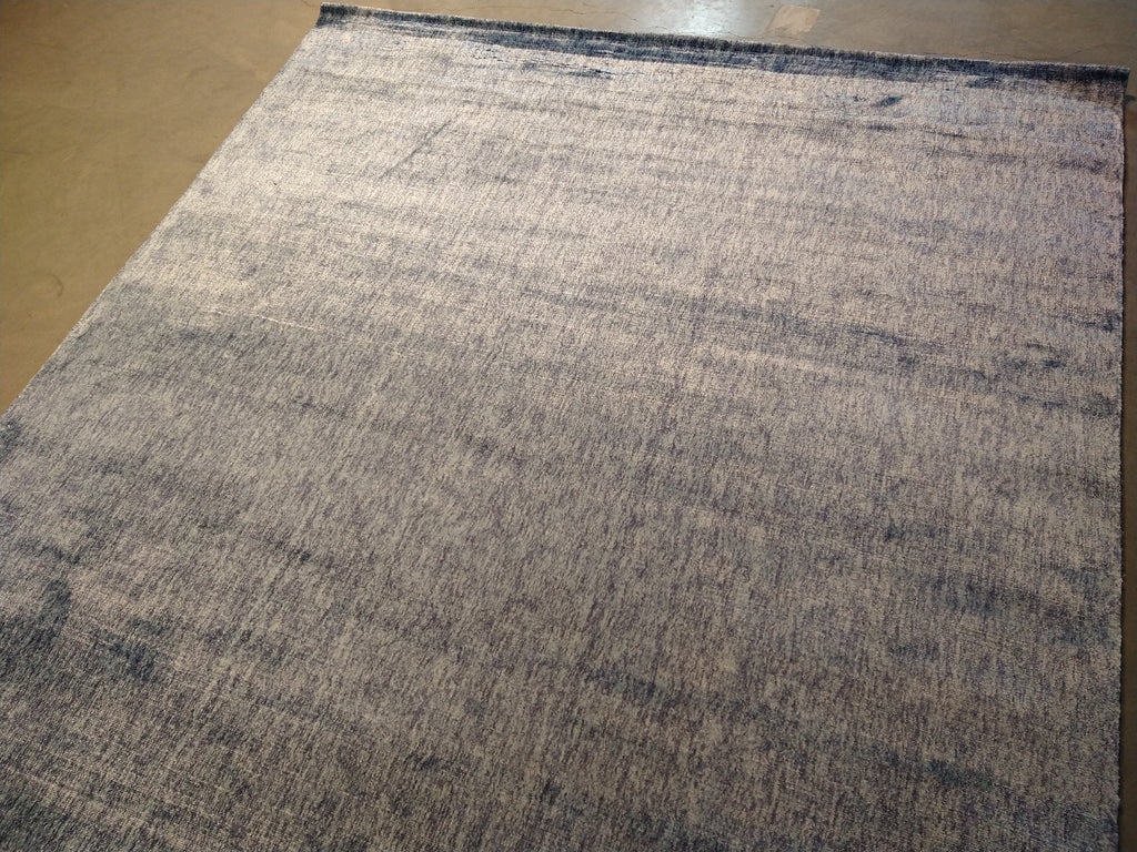 6.1 x 9.1 PLAINE LIGHT BLUE AREA RUG HANDMADE INDIA SHINY RUG #F-5666