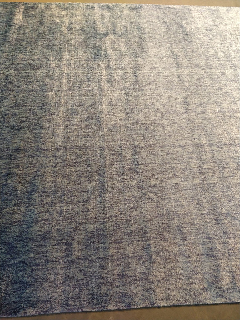 6.1 x 9.1 PLAINE LIGHT BLUE AREA RUG HANDMADE INDIA SHINY RUG #F-5666