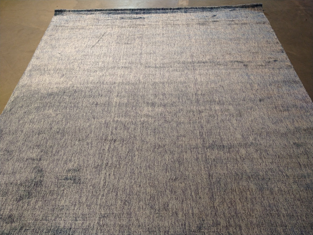 6.1 x 9.1 PLAINE LIGHT BLUE AREA RUG HANDMADE INDIA SHINY RUG #F-5666