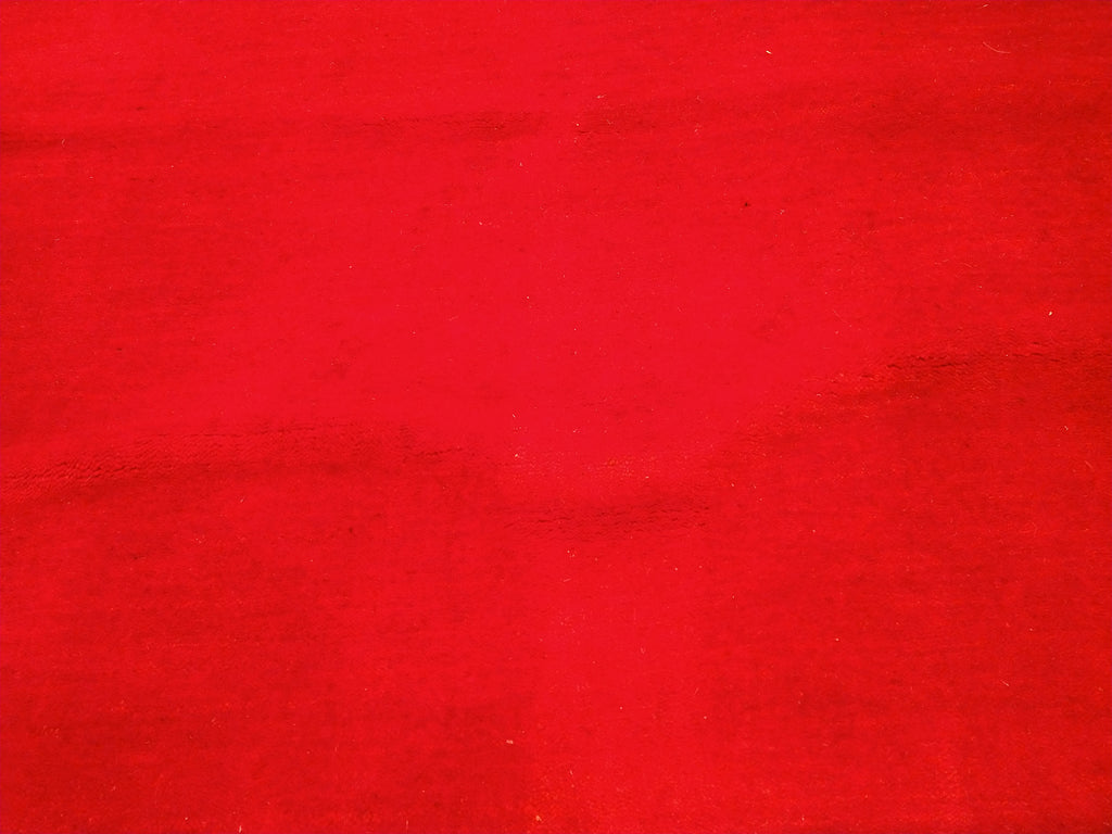 8.3 x 9.11 GABBEH RUG COLORFUL BORDER SOLID RED HANDMADE INDIA #F-5670