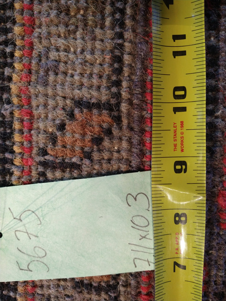 7.11 x 10.3 Hand-knotted Mahal Rug BLACK CORAL#F-5675