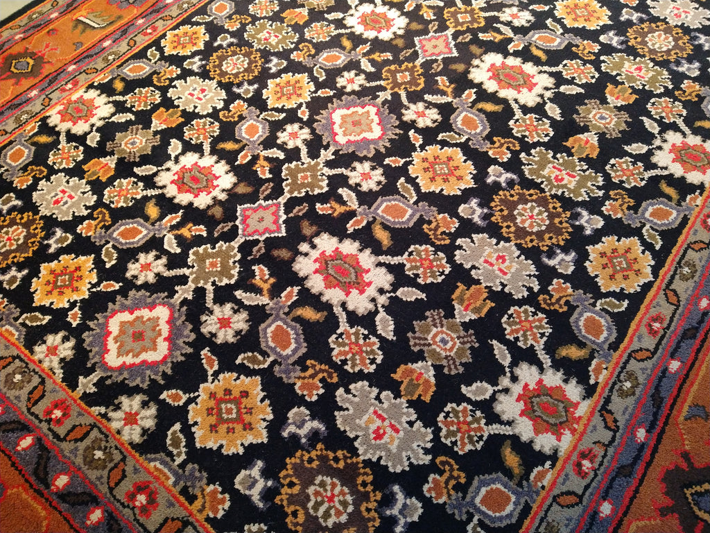 7.11 x 10.3 Hand-knotted Mahal Rug BLACK CORAL#F-5675