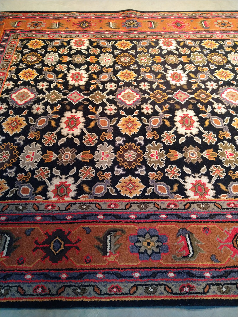 7.11 x 10.3 Hand-knotted Mahal Rug BLACK CORAL#F-5675