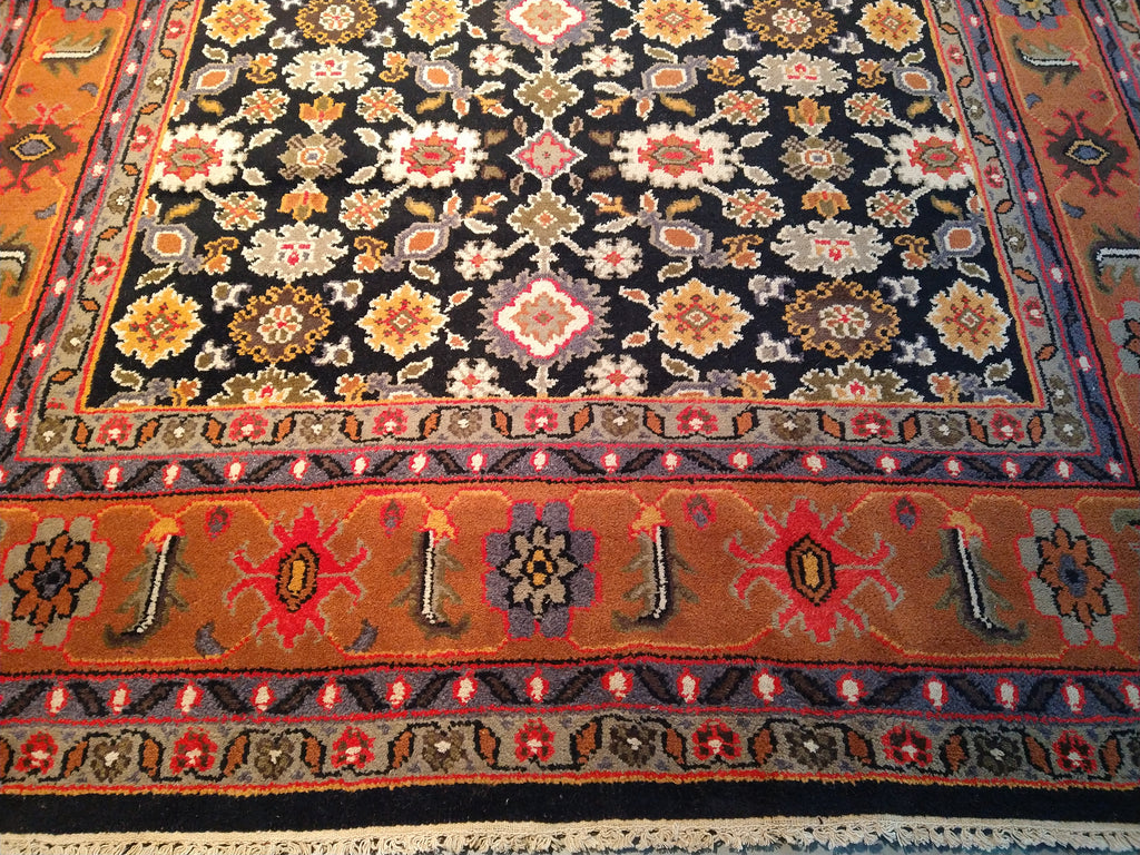 7.11 x 10.3 Hand-knotted Mahal Rug BLACK CORAL#F-5675