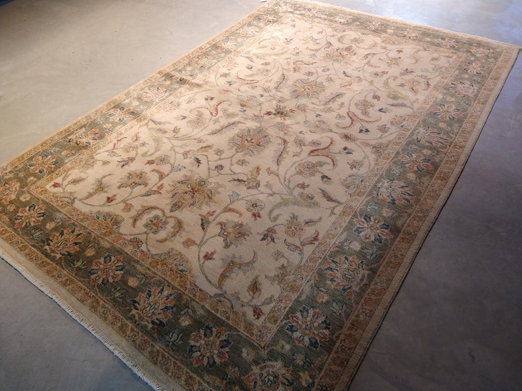 6.6 x 9.6 Quality Jaipour Rug Beige Olive Green #F-5707