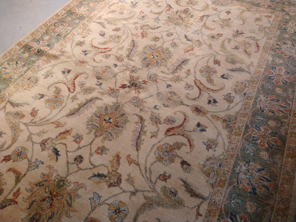 6.6 x 9.6 Quality Jaipour Rug Beige Olive Green #F-5707