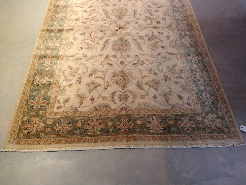 6.6 x 9.6 Quality Jaipour Rug Beige Olive Green #F-5707