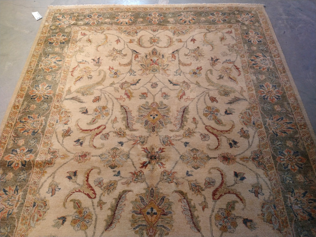 6.6 x 9.6 Quality Jaipour Rug Beige Olive Green #F-5707