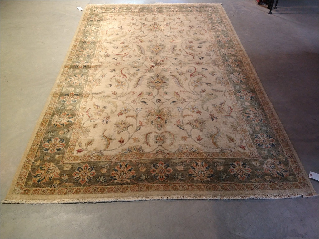 6.6 x 9.6 Quality Jaipour Rug Beige Olive Green #F-5707