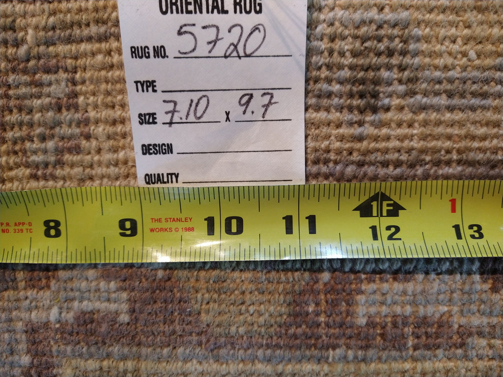 7.10 x 9.7 New Handmade Oushak Rug Beige Gold #F-5720