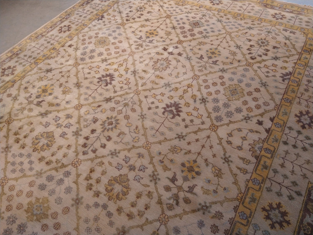 7.10 x 9.7 New Handmade Oushak Rug Beige Gold #F-5720