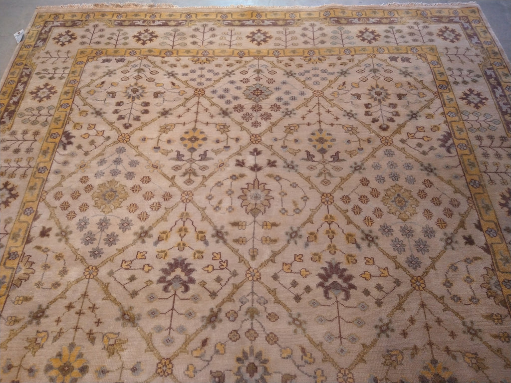 7.10 x 9.7 New Handmade Oushak Rug Beige Gold #F-5720