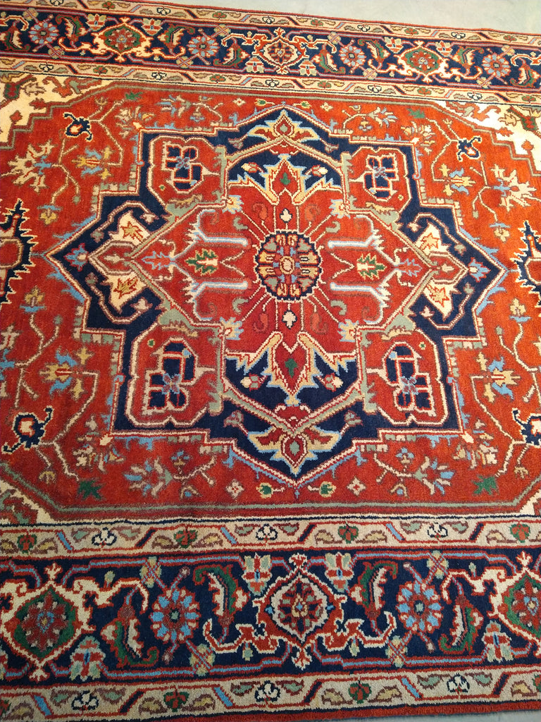 6.1 x 8.11 New Handmade Serapi Natural Wool Rug Decorative Colors #F-5721