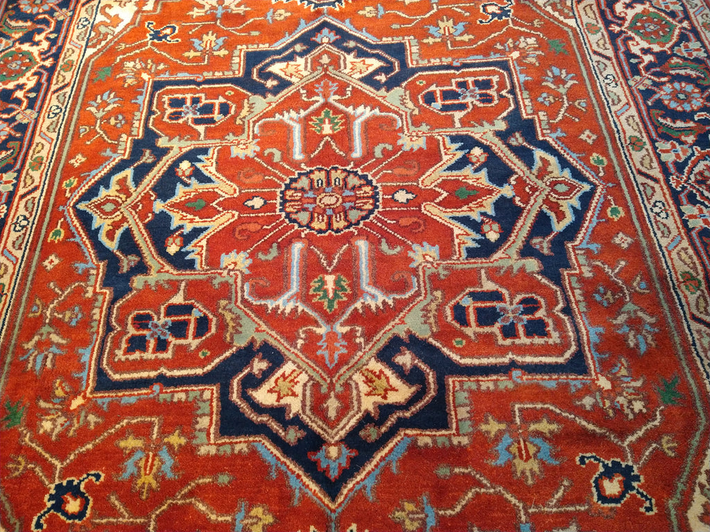 6.1 x 8.11 New Handmade Serapi Natural Wool Rug Decorative Colors #F-5721