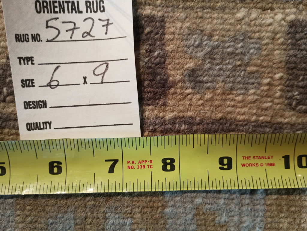 6 x 9 New Geometric Oushak Rug Neutral Colors #F-5727