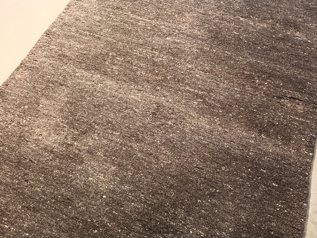 4.1 x 6 Plain BROWN Handmade Wool Rug #F-5777