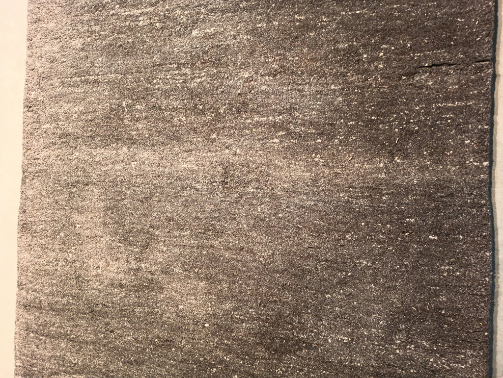 4.1 x 6 Plain BROWN Handmade Wool Rug #F-5777