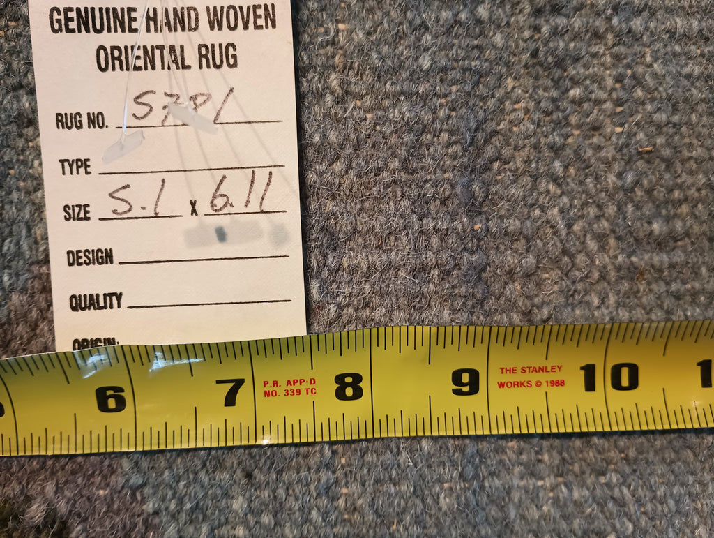 5.1 x 7.0 Blue Turtle Pattern handmade Wool Contemporary rug #F-5781