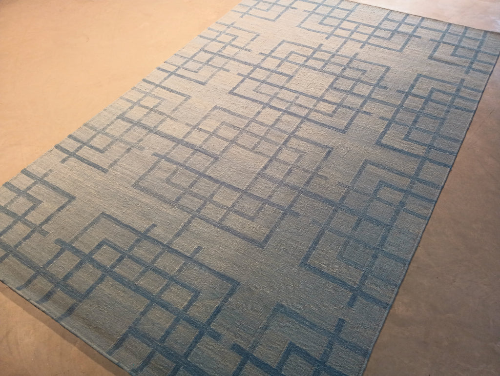 5.2 x 8.2 SALE Contemporary Handmade Rug Slate Gray #F-5782