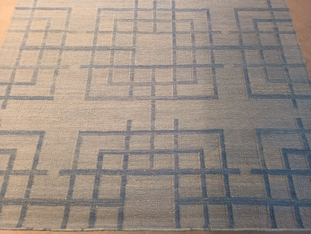 5.2 x 8.2 SALE Contemporary Handmade Rug Slate Gray #F-5782