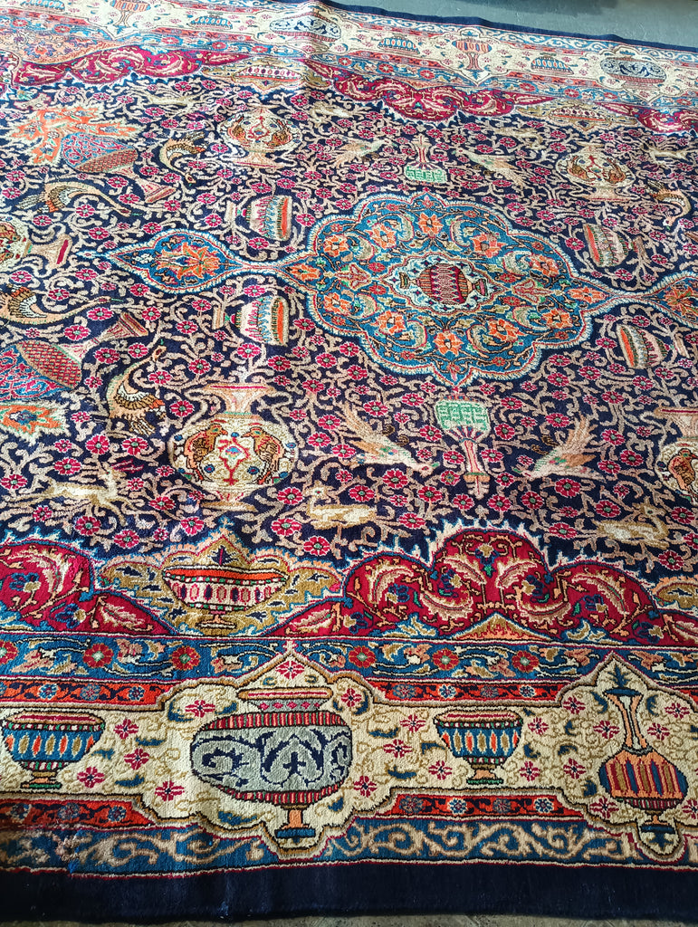 9.5 x 13 Persian Kshamar Rug Pre ownedBlue, Multi #F-5802