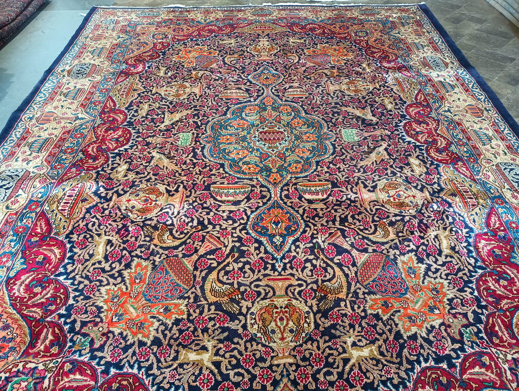 9.5 x 13 Persian Kshamar Rug Pre ownedBlue, Multi #F-5802