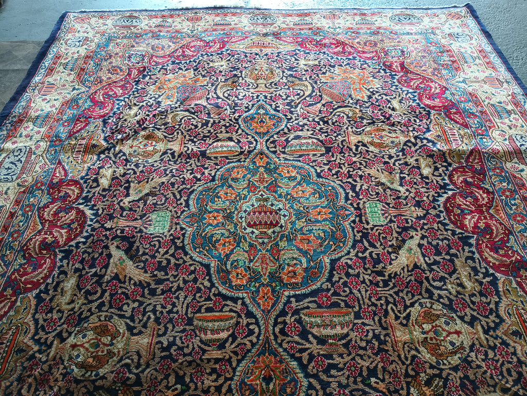 9.5 x 13 Persian Kshamar Rug Pre ownedBlue, Multi #F-5802