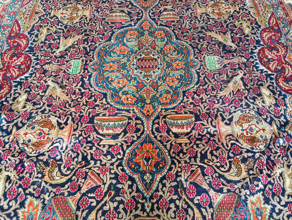 9.5 x 13 Persian Kshamar Rug Pre ownedBlue, Multi #F-5802