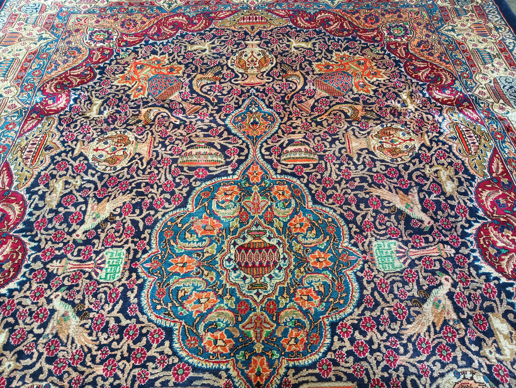 9.5 x 13 Persian Kshamar Rug Pre ownedBlue, Multi #F-5802