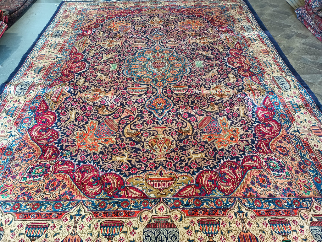 9.5 x 13 Persian Kshamar Rug Pre ownedBlue, Multi #F-5802
