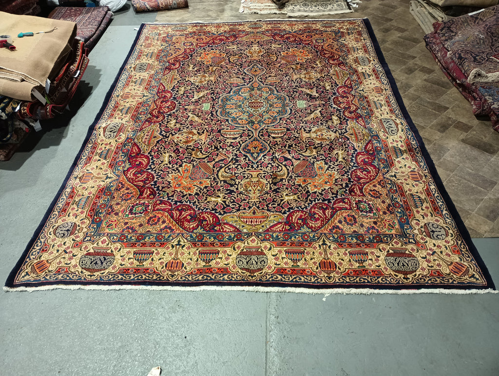 9.5 x 13 Persian Kshamar Rug Pre ownedBlue, Multi #F-5802