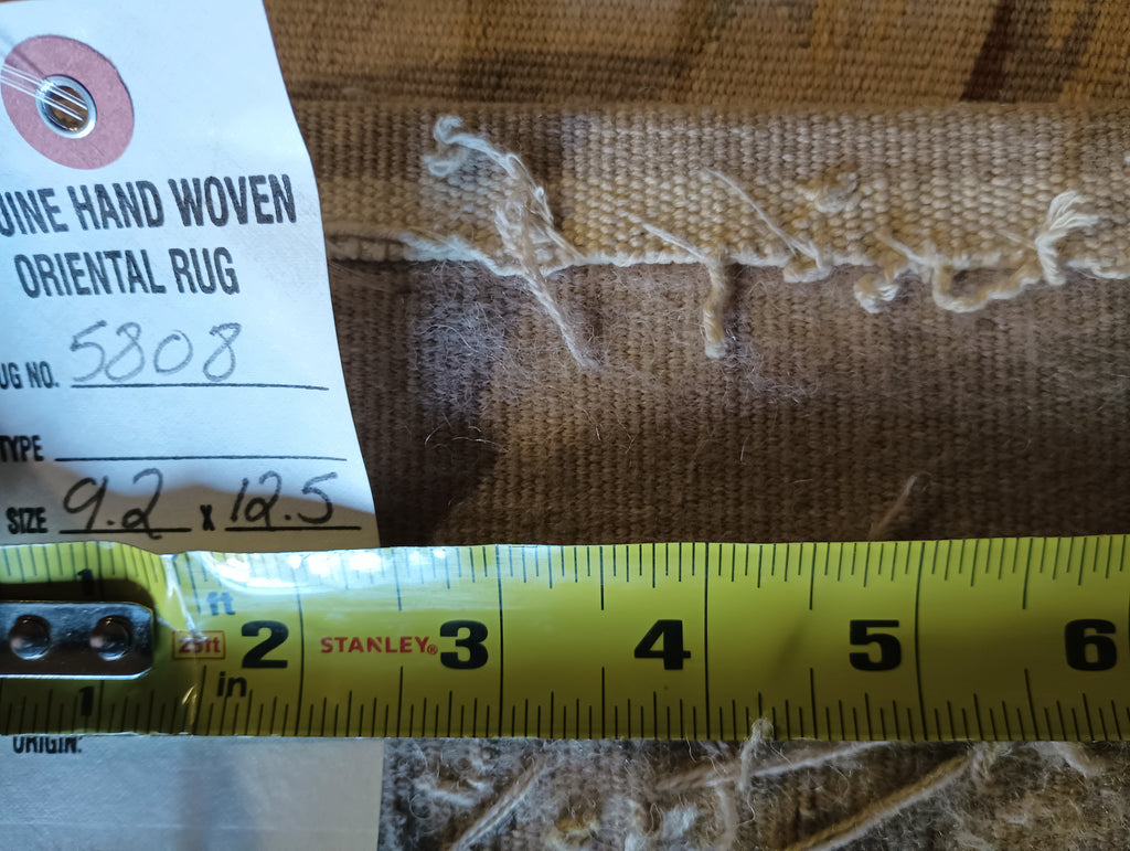 9.2 x 12.5 French Aubusson Flat Weave Rug Neutral Colors #F-5808